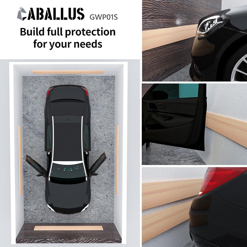 Caballus Store GWP01 Wood Grain Garage Wall Protector Car Door Protectors, Garage Accessories, Parking Stopper for Garage, Tool-Free, Designed in Germany (4.5mm Wood Grain) - Image 3